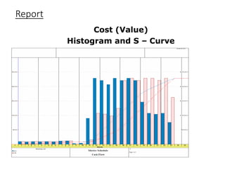 Report
Cost (Value)
Histogram and S – Curve
 