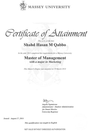 Master Marketing certifict 2014