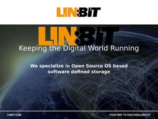 Keeping the Digital World Running
We specialize in Open Source OS based
software defined storage
 