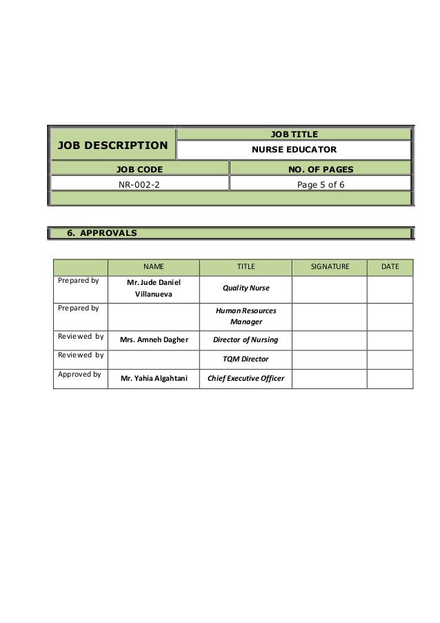 nurse educator job description nurse educator job description