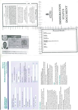 P45 and Residence Permit