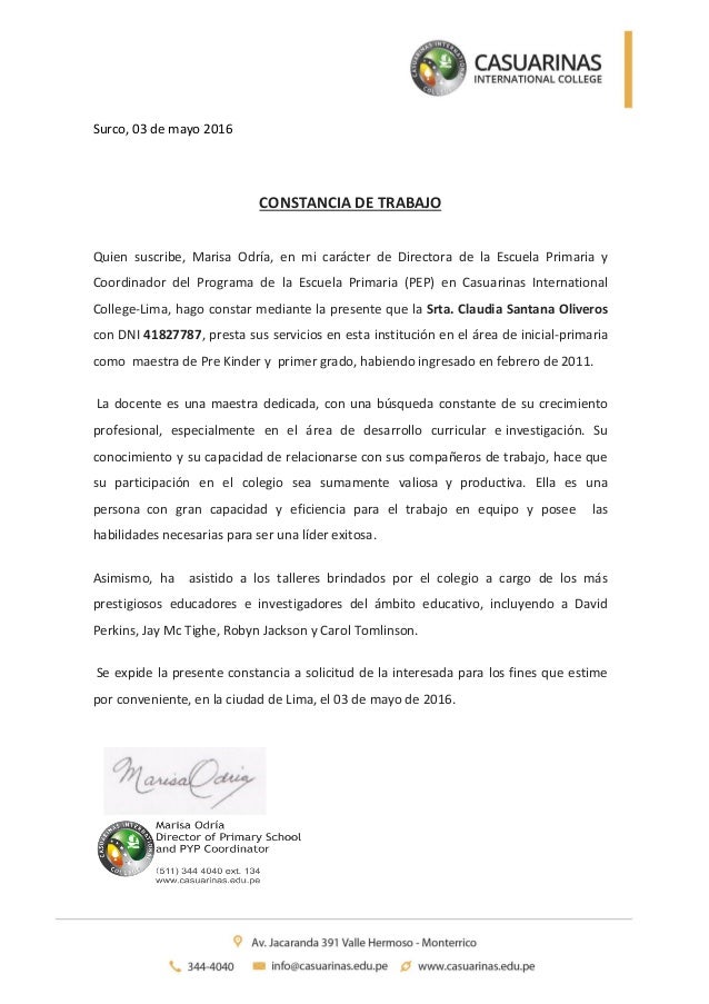 Modelo De Certificado De Trabajo Para Docentes - Noticias 