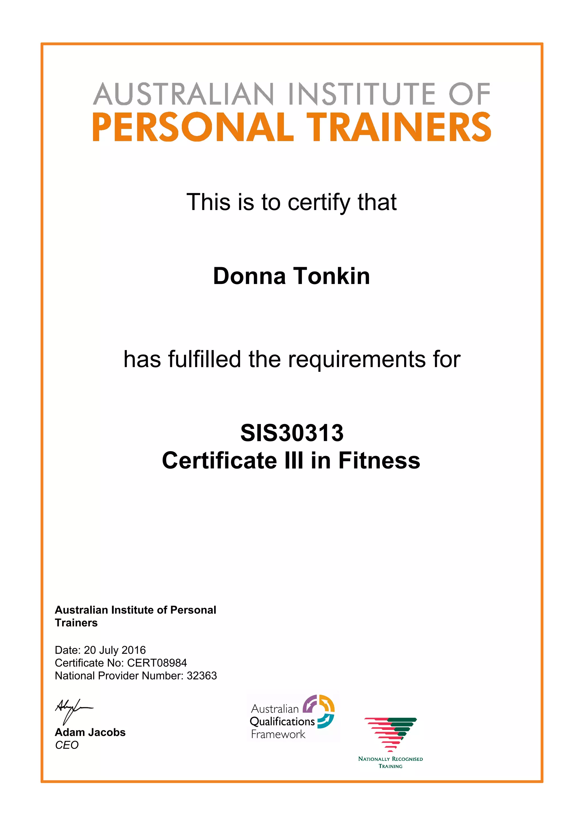 Cert III certificate | PDF