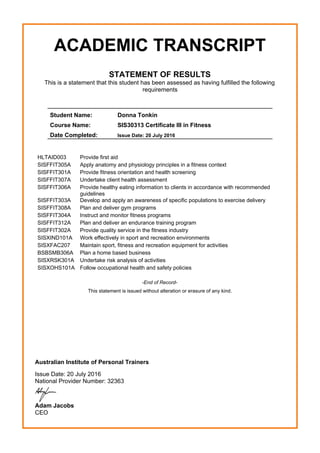 Cert III certificate | PDF