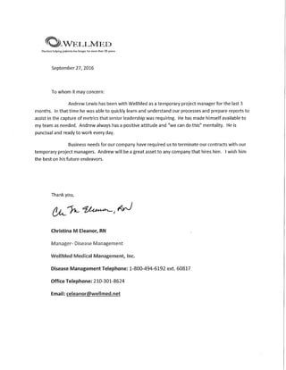 Recommendation Letter From Christina Eleanor