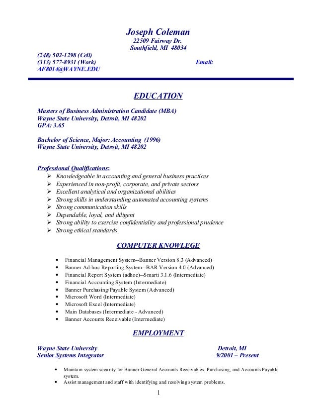 Joseph S Resume Current