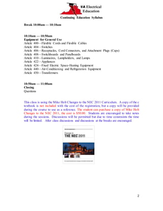 Continuing Education Syllabus | PDF