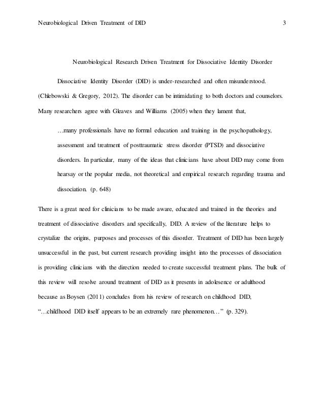 Dissociative identity disorder term paper