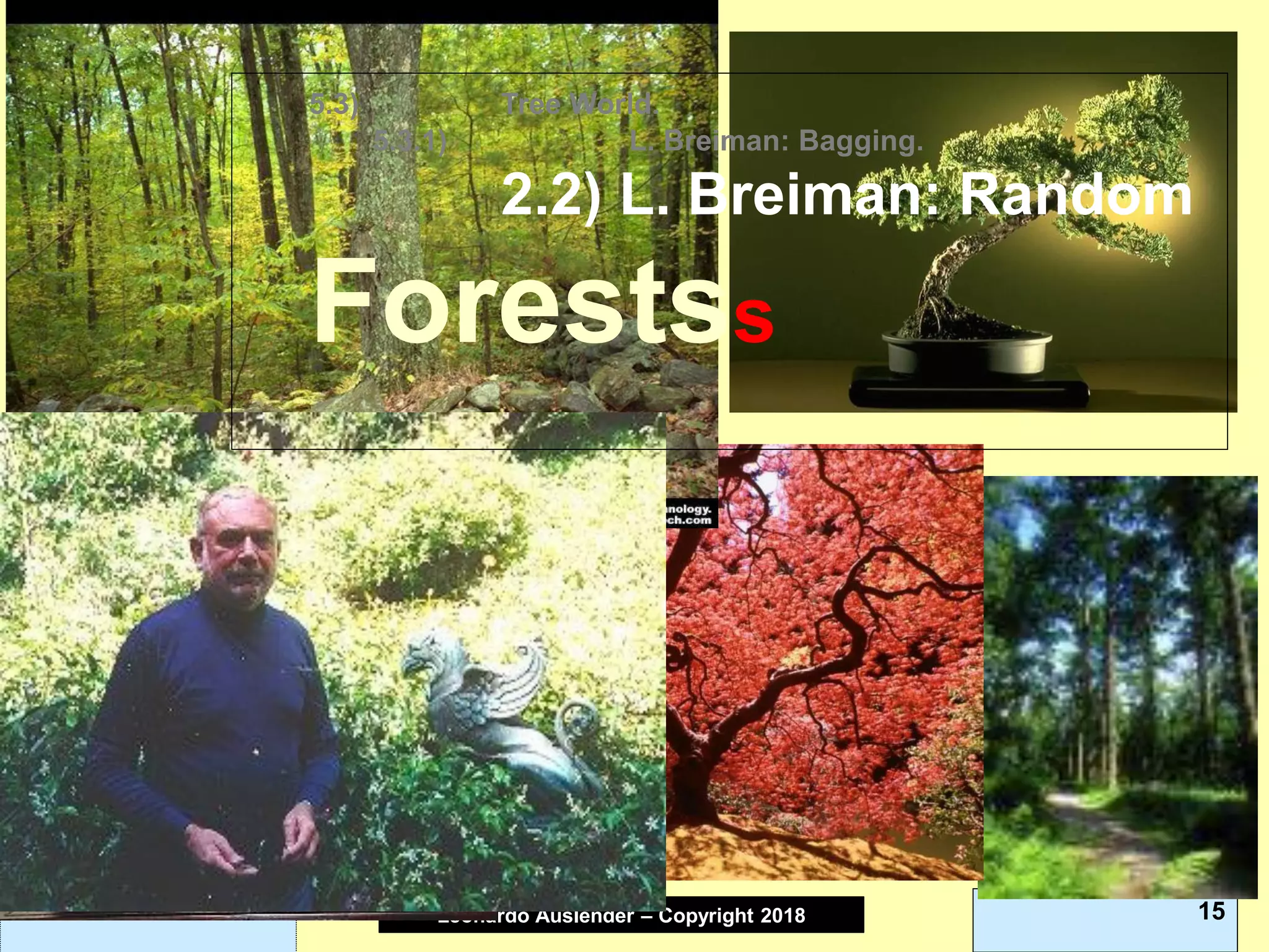 Leonardo Auslender Copyright 2004Leonardo Auslender – Copyright 2018 1510/7/2019
5.3) Tree World.
5.3.1) L. Breiman: Bagging.
2.2) L. Breiman: Random
Forestss
 