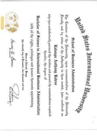 Anthony's Undergraduate Certificate