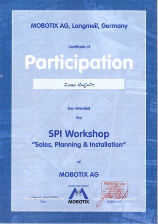 Certificate - Mobotix