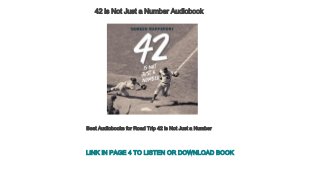 42 is Not Just a Number Audiobook
Best Audiobooks for Road Trip 42 is Not Just a Number
LINK IN PAGE 4 TO LISTEN OR DOWNLOAD BOOK
 