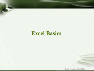 Copyright © Wondershare Software
Excel Basics
Detail + Logic » Flexibility
 