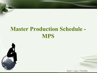 Copyright © Wondershare Software
Master Production Schedule -
MPS
Detail + Logic » Flexibility
 