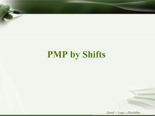 Copyright © Wondershare Software
PMP by Shifts
Detail + Logic » Flexibility
 