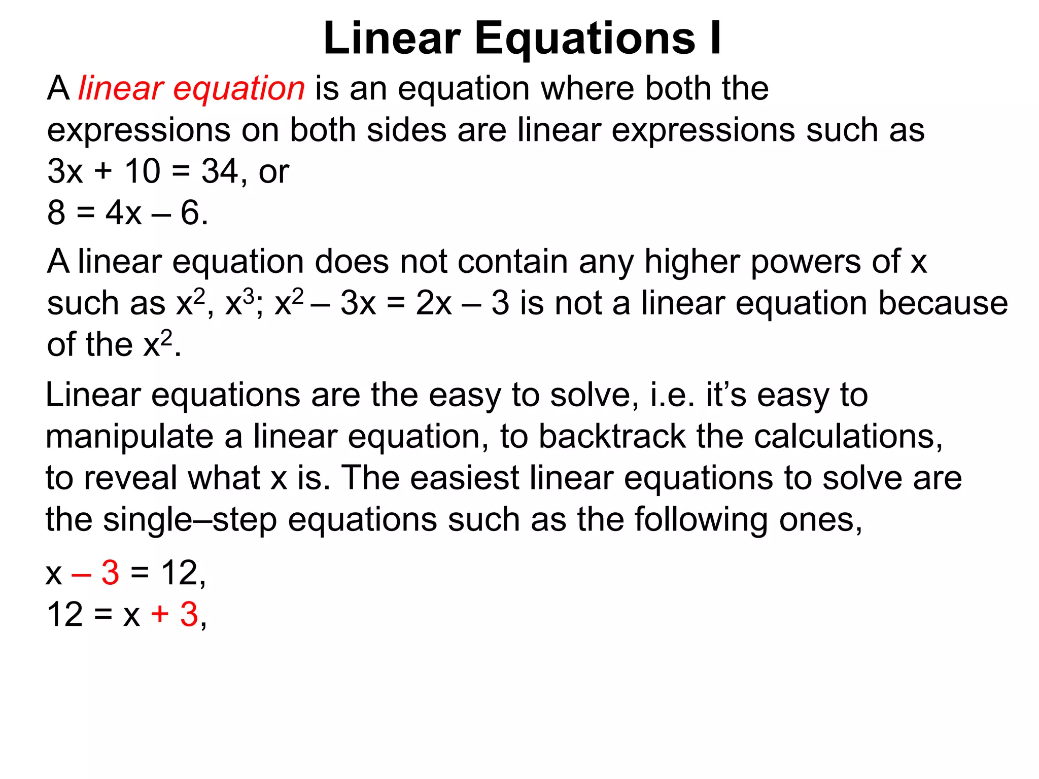 42 linear equations | PPT