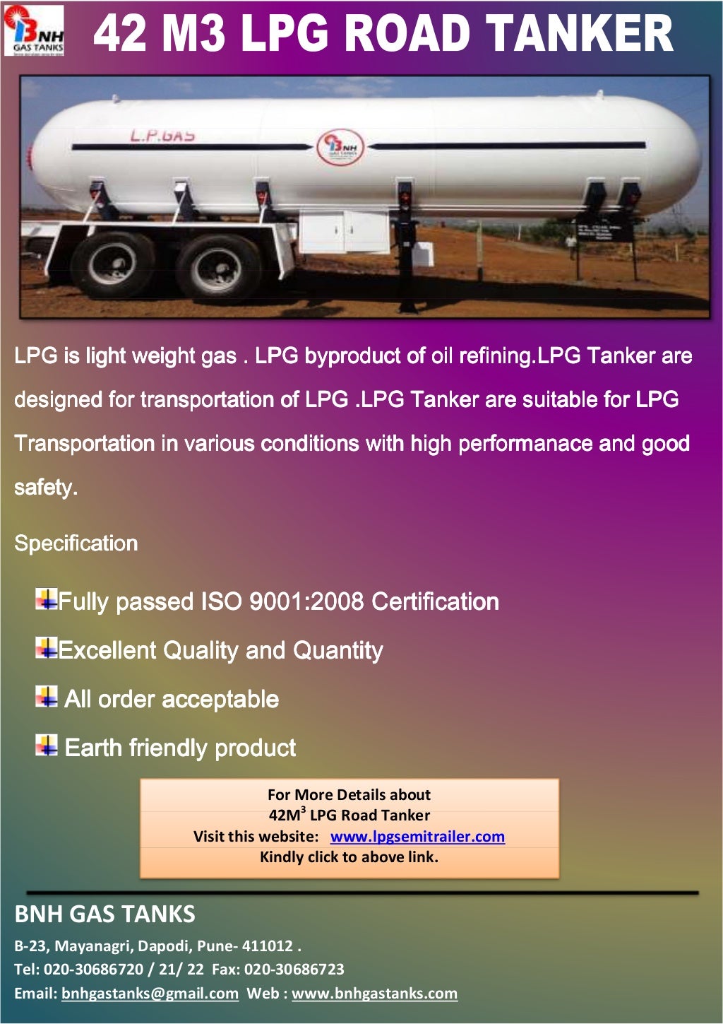 42 m3 lpg road tanker