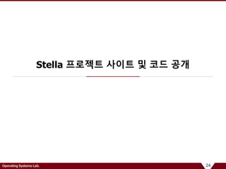 24Operating Systems Lab.
Stella 프로젝트 사이트 및 코드 공개
 