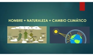 HOMBRE + NATURALEZA = CAMBIO CLIMÁTICO
 