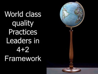 Internal - General 4+ 2 Framework
World class
quality
Practices
Leaders in
4+2
Framework
 