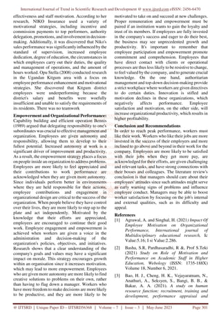 Role of Motivation and Job Satisfaction for Institutional Performance | PDF