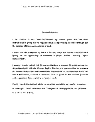 TILAK MAHARASHTRA UNIVERSITY, PUNE
Acknowledgement
I am thankful to Prof. Mr.R.Subramanian my project guide, who has been
...