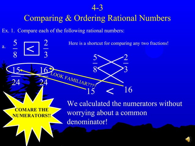 4-3 Comparing Rational Numbers | PPT