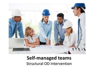 Self-managed teams
Structural OD Intervention
 