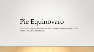 Pie Equinovaro
NOSOLOGÍA CLÍNICA Y QUIRÚRGICA DE MÚSCULO ESQUELÉTICO TRAUMATOLOGÍA.
CABRERA PERALTA CARLOS MIGUEL
 