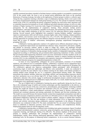 Recent trends in collaborative learning: a systematic review and ...