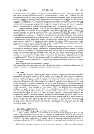 STEM teaching competency framework for pre-service teacher: a study in ...