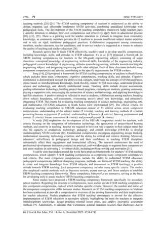 STEM teaching competency framework for pre-service teacher: a study in ...