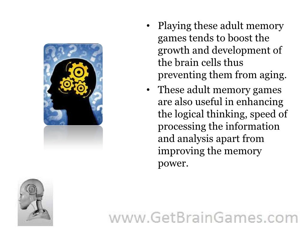 Memory games for adults are necessary for improving the overall health