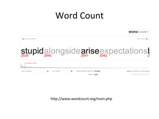 Word Count http://www.wordcount.org/main.php 