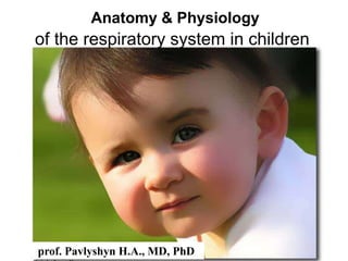 Anatomy & Physiology
of the respiratory system in children
prof. Pavlyshyn H.A., MD, PhD
 