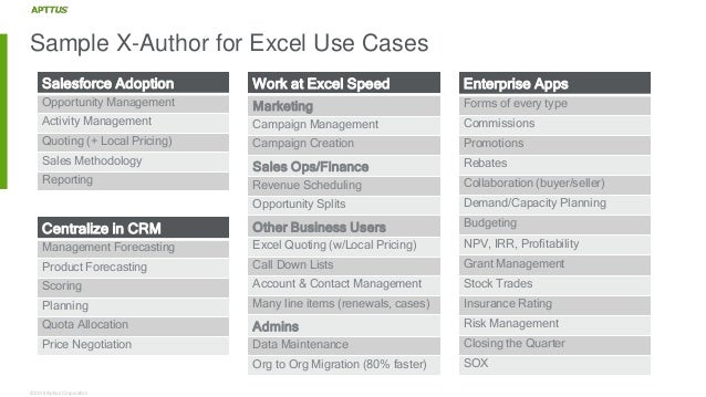 develop innovative quote to cash applications in excel using x author