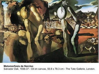 Metomorfosis de Narciso Salvador Dali, 1936-37 - Oil on canvas, 50.8 x 78.3 cm - The Tate Gallerie, London.  