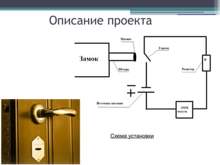 Описание проекта
Схема установки
 