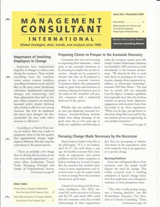 William Hendrickson Management Cosultant International Interview Article December 2009