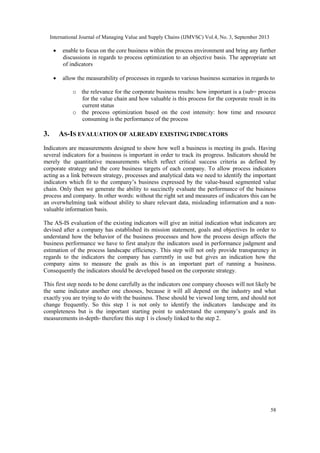 VALUE-CHAIN ORIENTED IDENTIFICATION OF INDICATORS TO ESTABLISH A ...