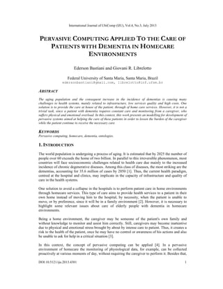 Pervasive Computing Solutions for Dementia Homecare: Ontology and ...