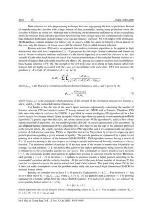 Feature selection of unbalanced breast cancer data using particle swarm ...