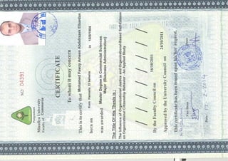 3 MSc Certificate