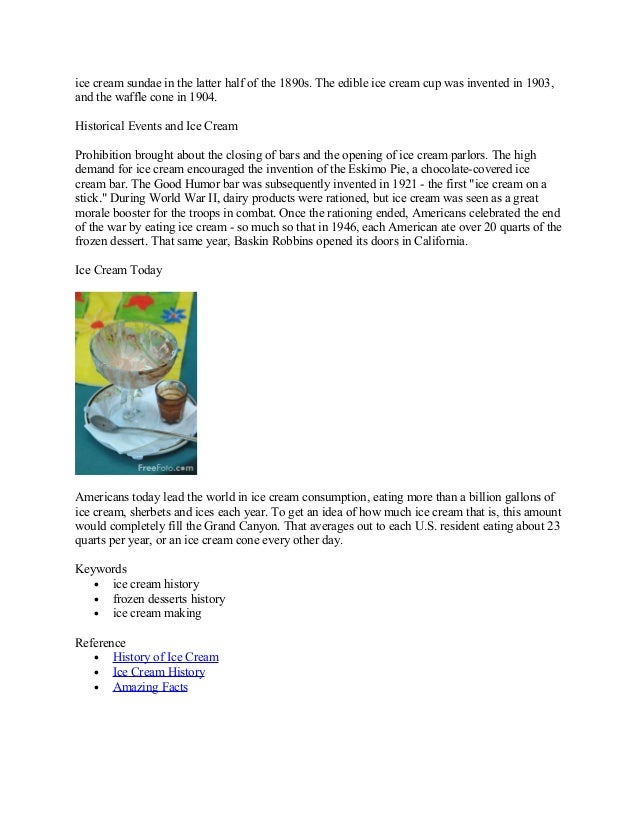 History of Ice Cream in America