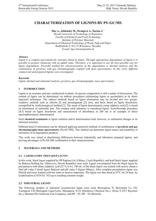 Characterization of lignins by Py/GC/MS | PDF