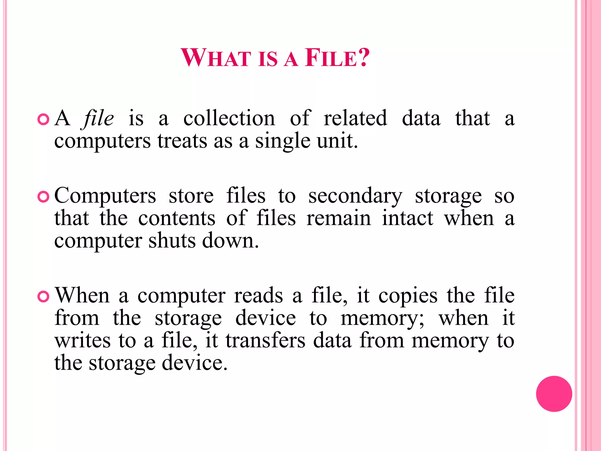 File Handling in c.ppt | Programming Languages | Computing
