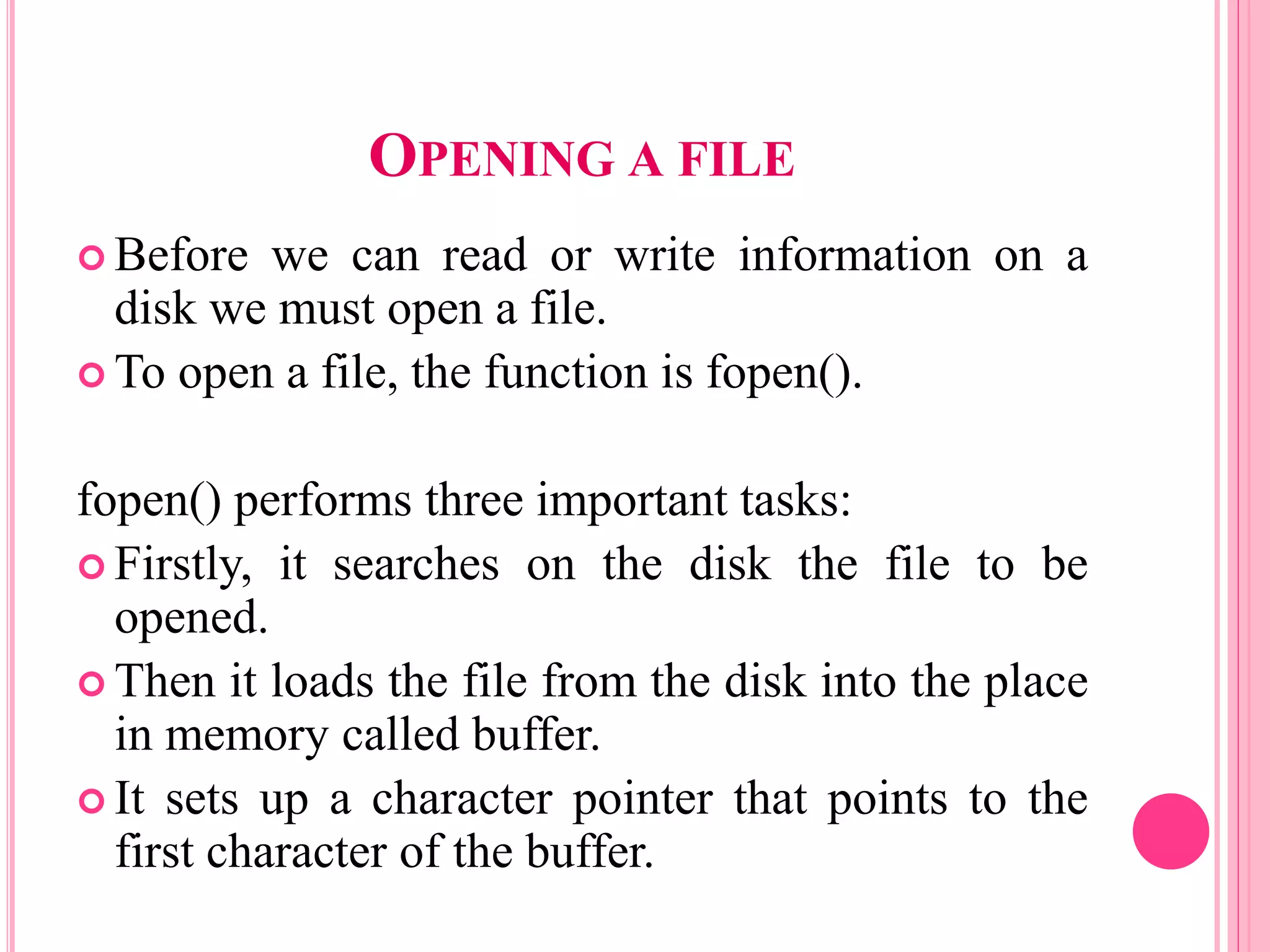 File Handling in c.ppt | Programming Languages | Computing
