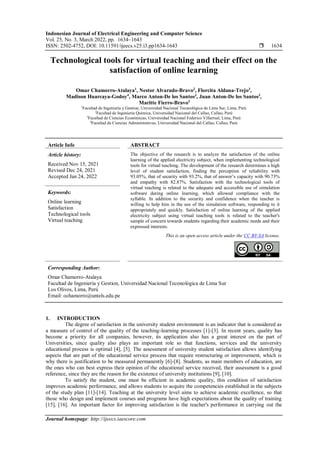 Technological tools for virtual teaching and their effect on the ...