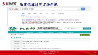 法律依據找尋方法示範
32
 