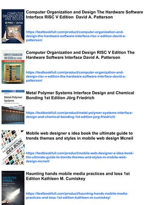 David Patterson Risc V The Fabric of Interface Mobile Media Design and Gender Stephen Monteiro ...